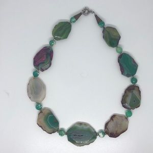 Dyed agate statement necklace